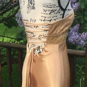 Cache Dresses - Cache Gold satin sequin prom dress Cache Dresses - Cache Gold satin sequin prom dress
